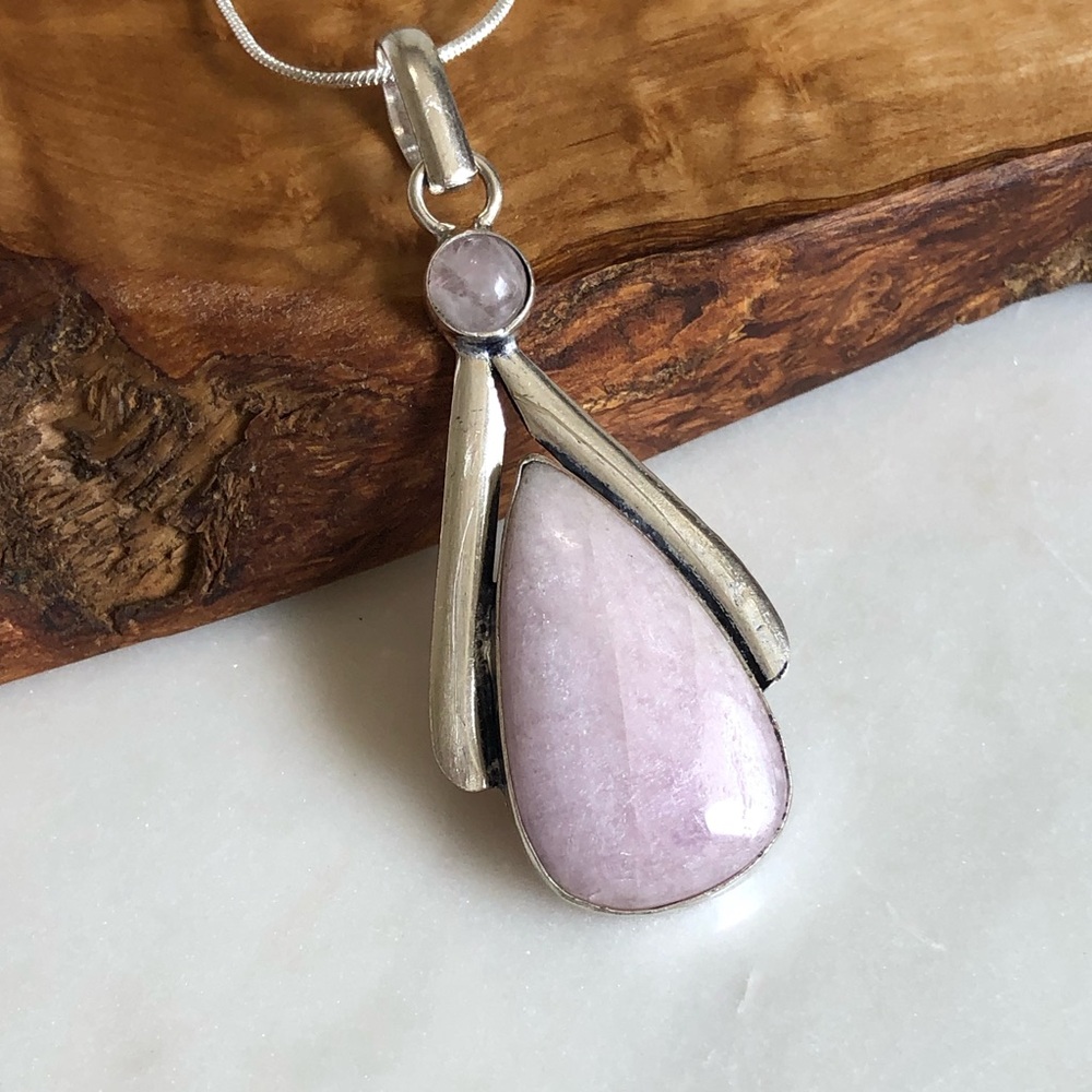 Silver Plated Kunzite Necklace